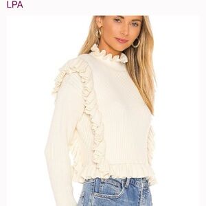 Cream Ruffle Sweater